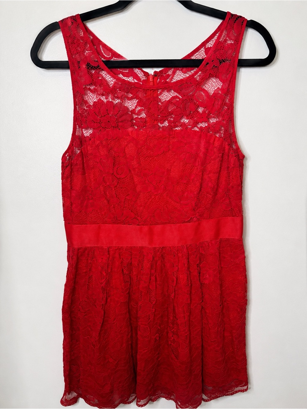 BB Dakota Red Lace Fit & Flare Dress Size 10 Sleeveless Cocktail Party Dress